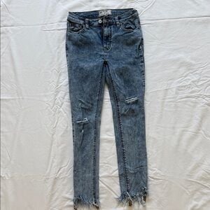 Free People Distressed Skinny Jeans - Blue
